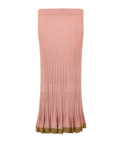 Zimmermann Metallic Knitted Pleated Skirt, Viscose, Pink, UK8, 2*