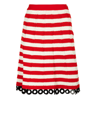 Miu Miu Striped Crochet Skirt, front view