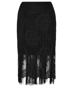 Stella McCartney Fringe Skirt, Cotton, Black, 10