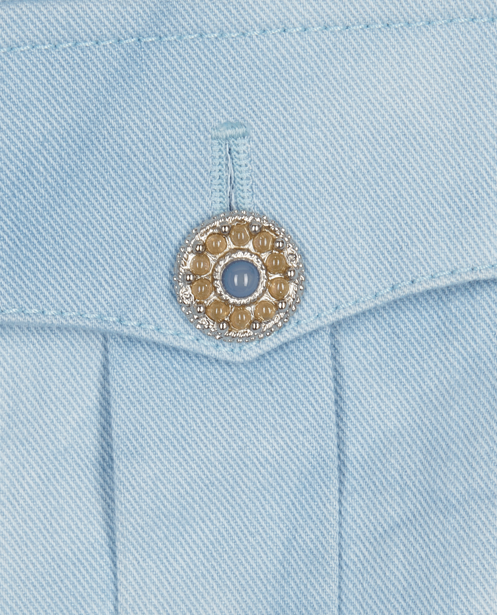 Chanel Cropped Denim Top, &pound;1,200, Clothing, Blue, Cotton/Denim, Other view