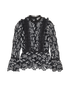 Self-Portrait Asymmetric Leaf Guipure Top, front view
