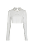 Miu Miu Embellished Logo Cropped Top, front view