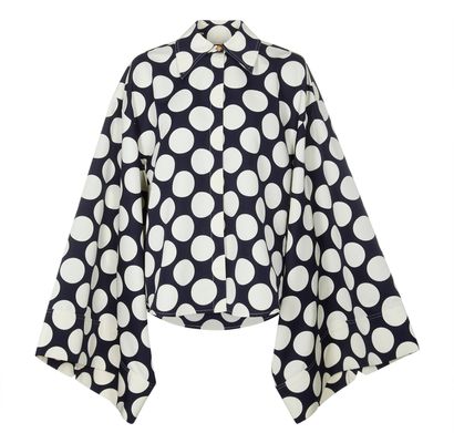 A.W.A.K.E. Giant Polka Dot Pleated Blouse, £295, Front view