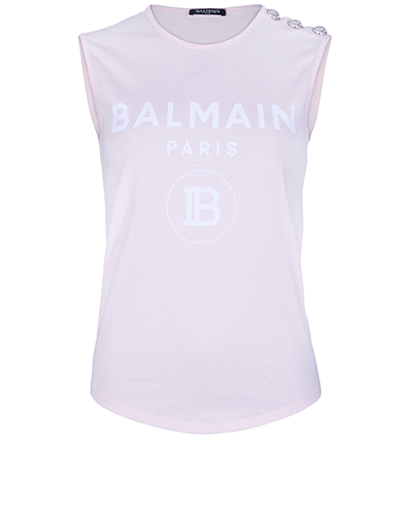Balmain Button Embellished Sleeveless Top, front view