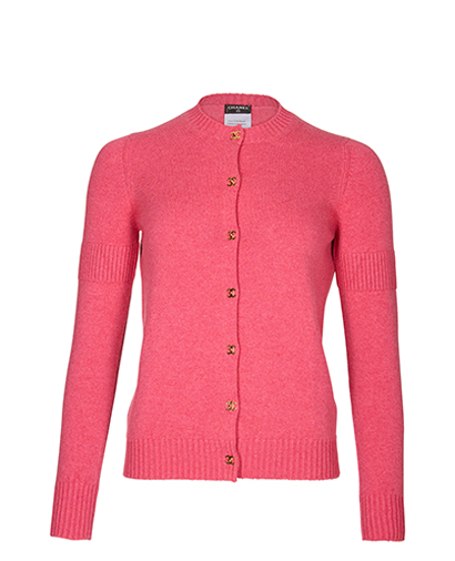 Chanel CC Button Cardigan, £485, Clothing, Pink, Cashmere, Front view