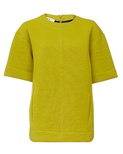 Marni Box Cut Top, Cotton/Wool, Yellow, UK8