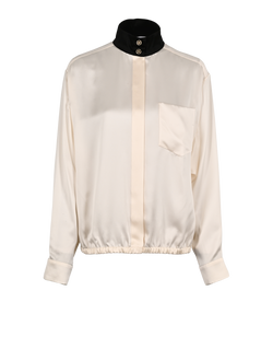Chanel 20K Blouse, Silk,  Beige/Black, UK14, 3*