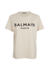 Balmain Classic Logo T-Shirt, &pound;120, Clothing, Beige, Cotton, Front view