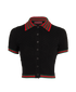 Gucci Crop Polo Top, &pound;320, Clothing, Black, Wool, Front view