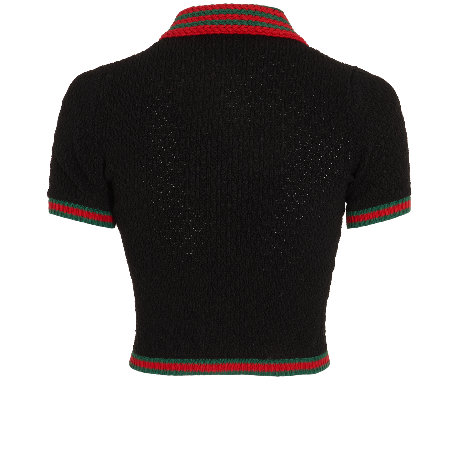 Gucci Crop Polo Top, &pound;320, Clothing, Black, Wool, Back view