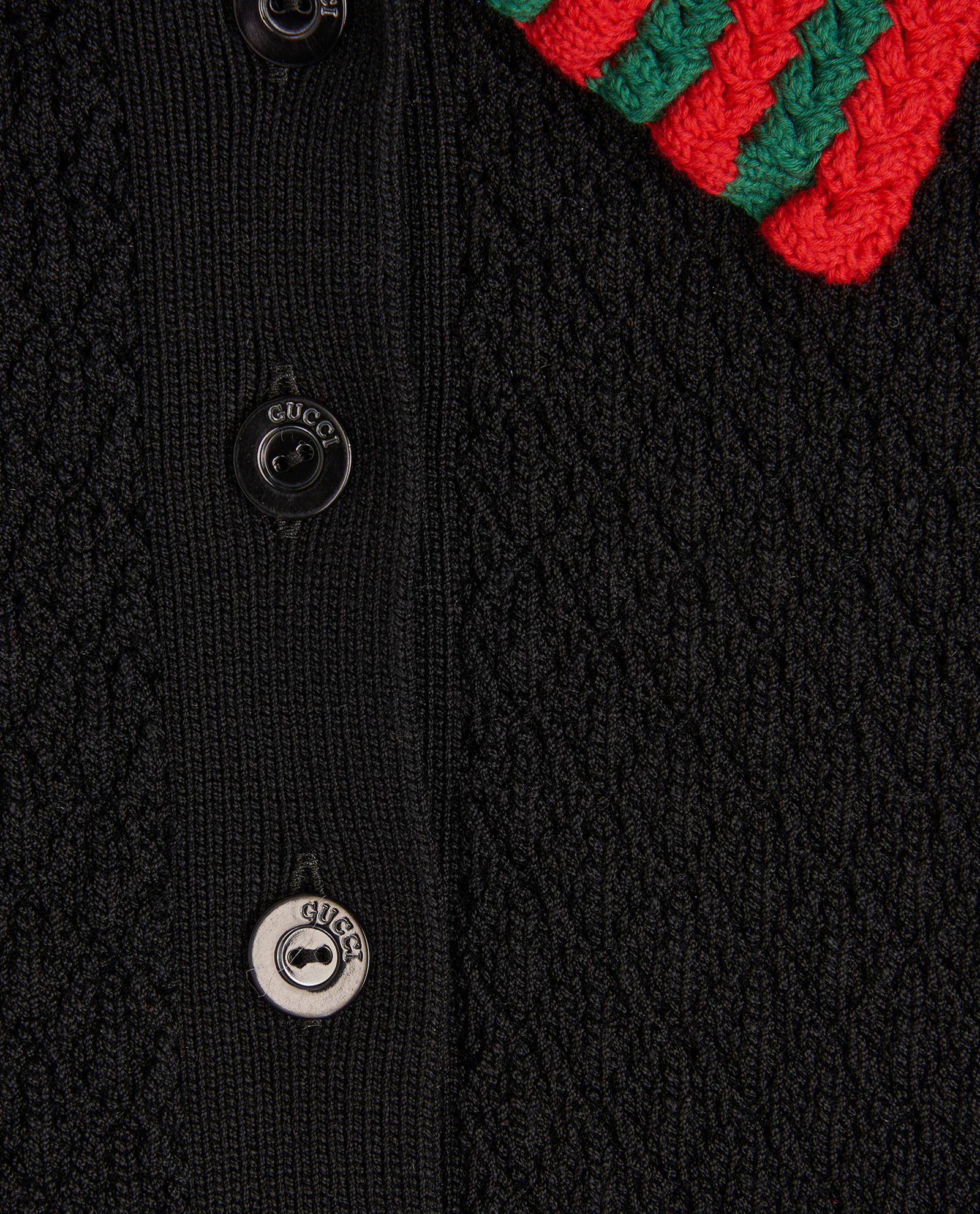 Gucci Crop Polo Top, &pound;320, Clothing, Black, Wool, Other view