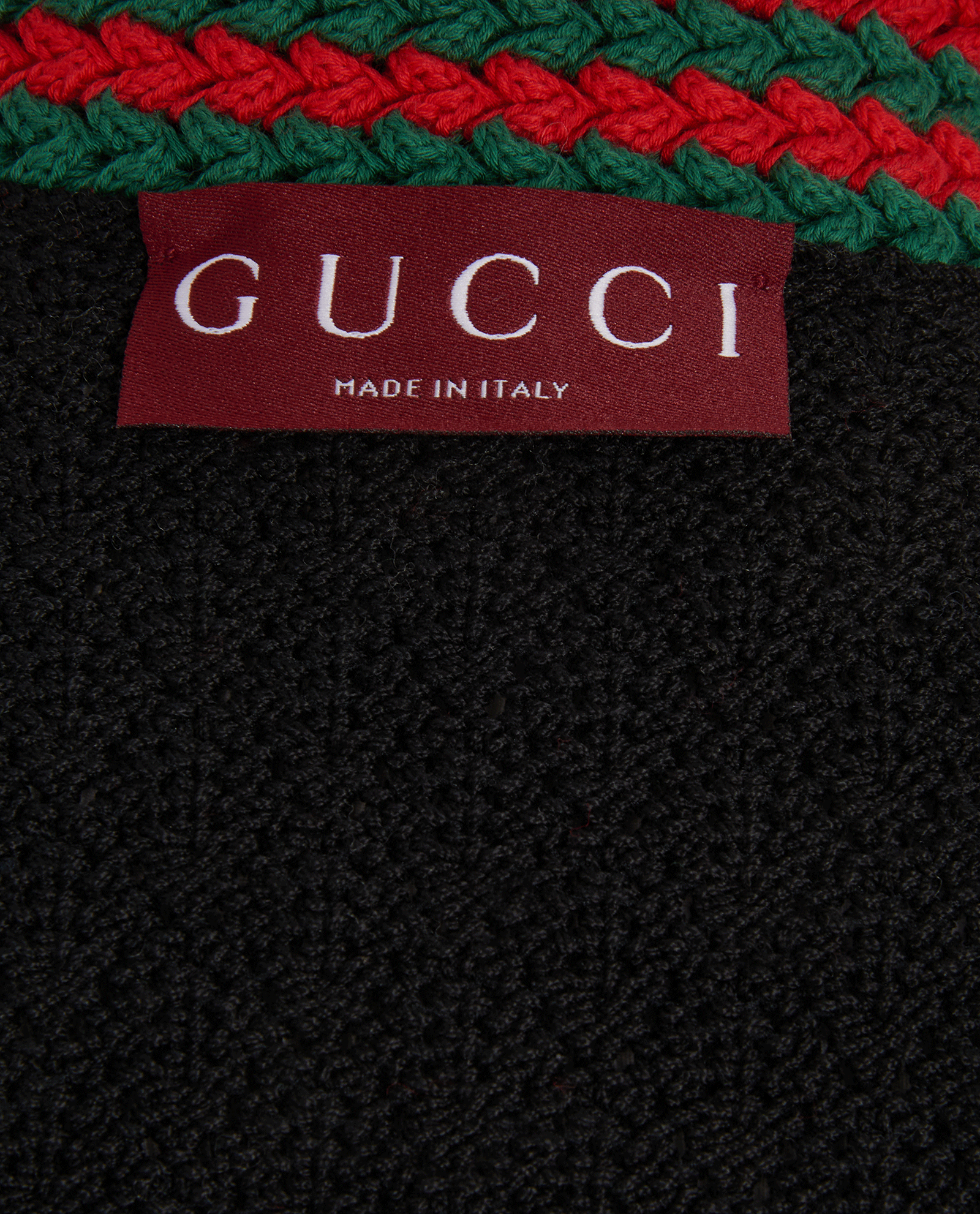 Gucci Crop Polo Top, &pound;320, Clothing, Black, Wool, Other view