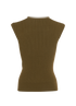 Balmain Ribbed Sleeveless Top, &pound;230, Clothing, Khaki, Viscose, Back view