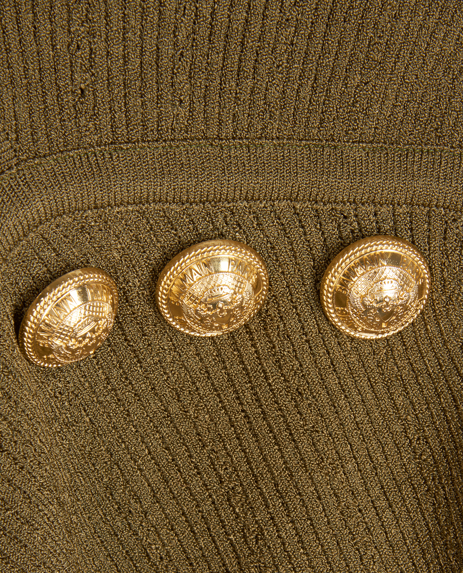 Balmain Ribbed Sleeveless Top, &pound;230, Clothing, Khaki, Viscose, Other view