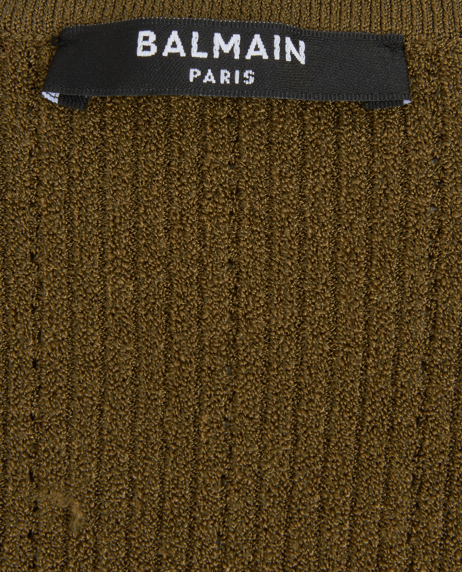 Balmain Ribbed Sleeveless Top, &pound;230, Clothing, Khaki, Viscose, Other view