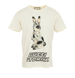 Gucci Storika T-Shirt, Cotton, Cream, Sz S, 2*