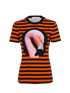 Givenchy Striped Flamingo T-Shirt, &pound;130, Clothing, Black/Orange, Cotton, Front view