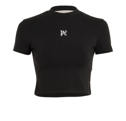 Palm Angels PA Monogram Baby T-Shirt, &pound;110, Clothing, Black, Cotton/Polyester, Front view