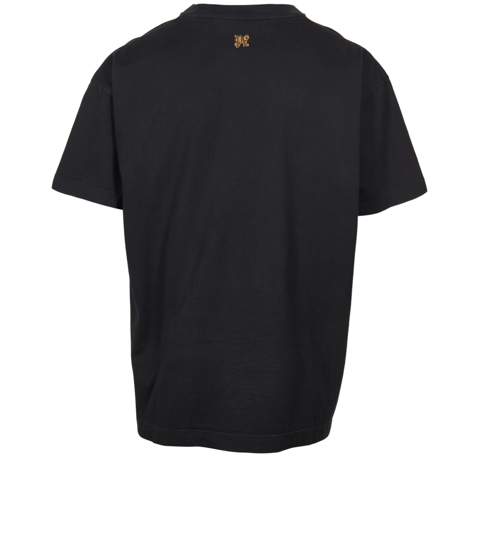 Palm Angels Burning Monogram T-Shirt, &pound;110, Clothing, Black, Cotton, Back view
