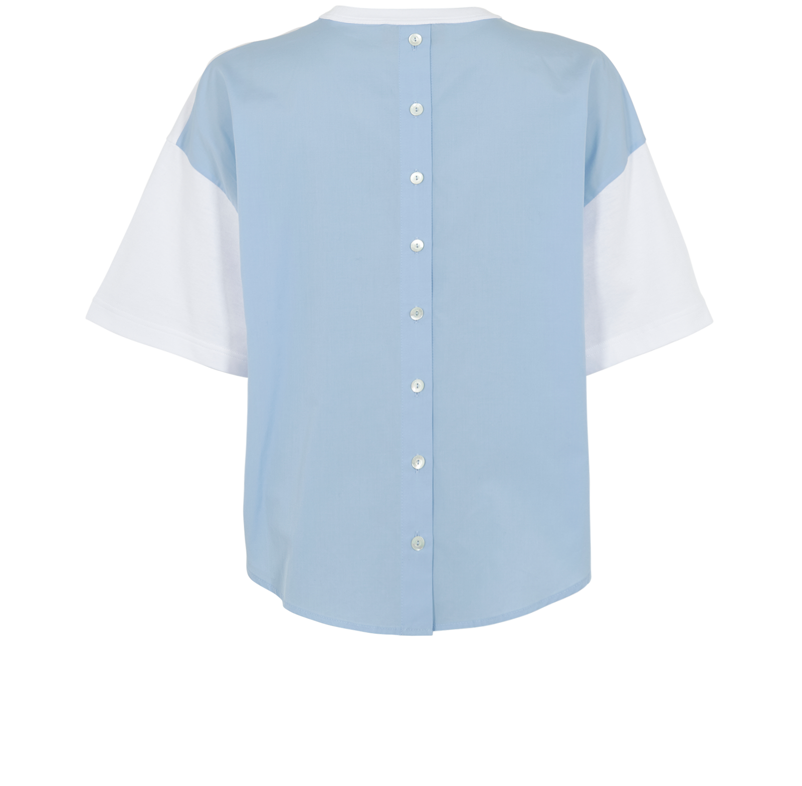 Gucci Logo Embroidered Layered T-Shirt, &pound;150, Clothing, Blue/White, Cotton, Back view