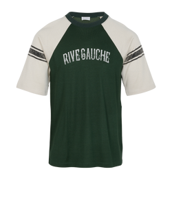 Saint Laurent Rive Gauche Raglan T-Shirt,Mens,Viscose/Cotton,Green,SzM, 2*