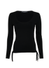 Dolce & Gabbana Side Laced Top, &pound;295, Clothing, Black, Viscose, Front view