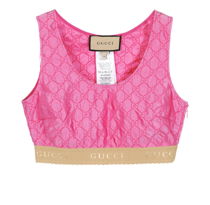 Gucci GG Crop Top, &pound;110, Clothing, Pink, Silk, Front view