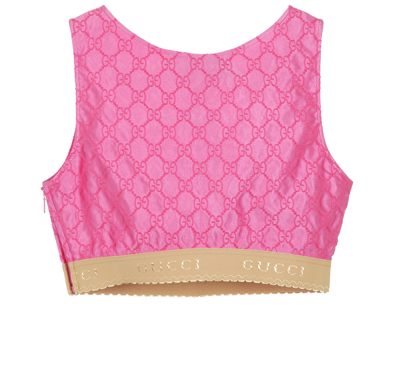 Gucci GG Crop Top, &pound;110, Clothing, Pink, Silk, Back view