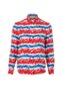 Gucci 'Loves You' Shirt, &pound;250, Clothing, Blue/Cream/Red, Silk, Front view
