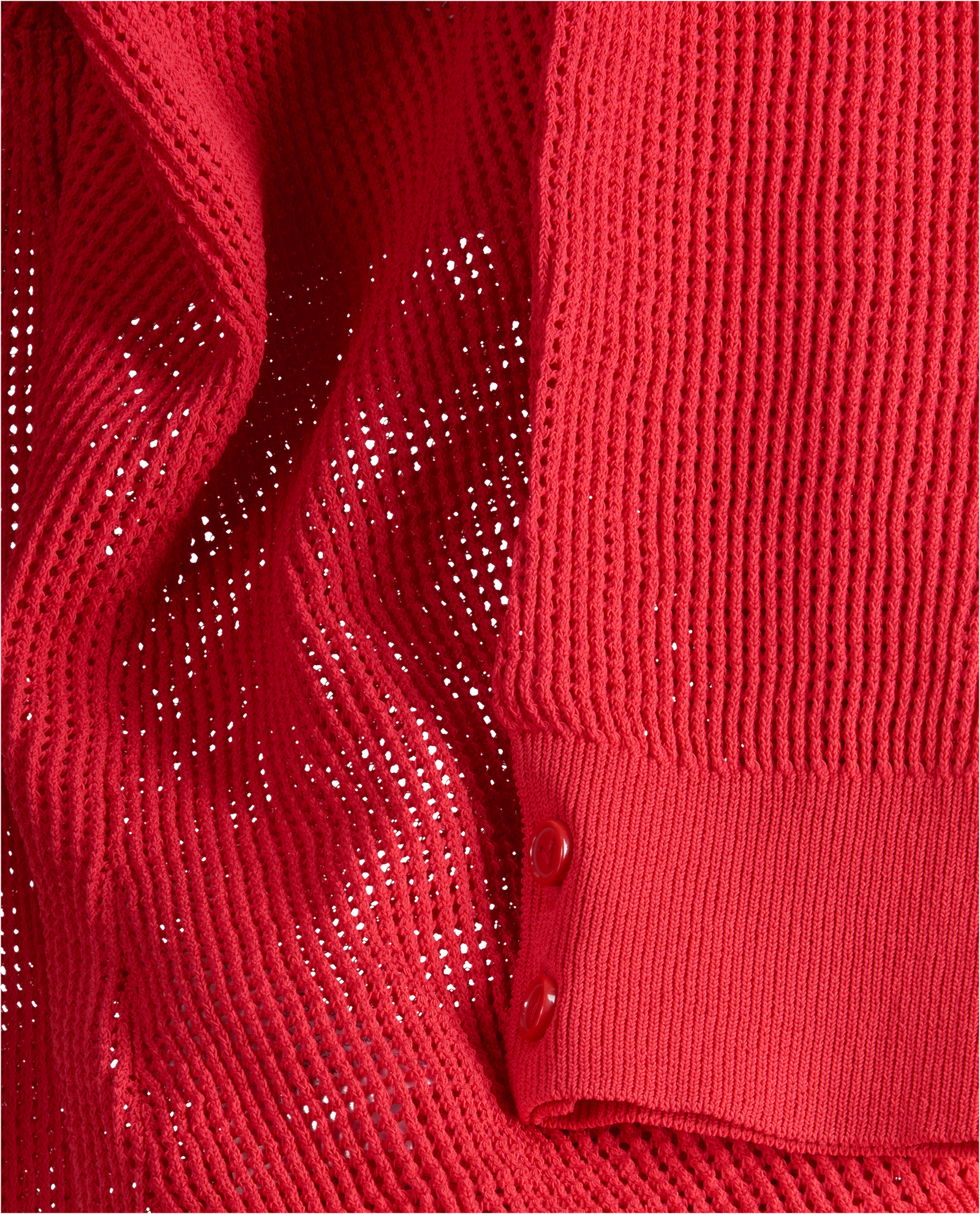 Bottega Veneta Technical Mesh Polo Top, &pound;150, Clothing, Red, Cotton/Polyester (Polymer), Other view