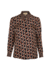 Gucci Interlocking G Chain Shirt, &pound;295, Clothing, Black/Brown, Silk, Front view