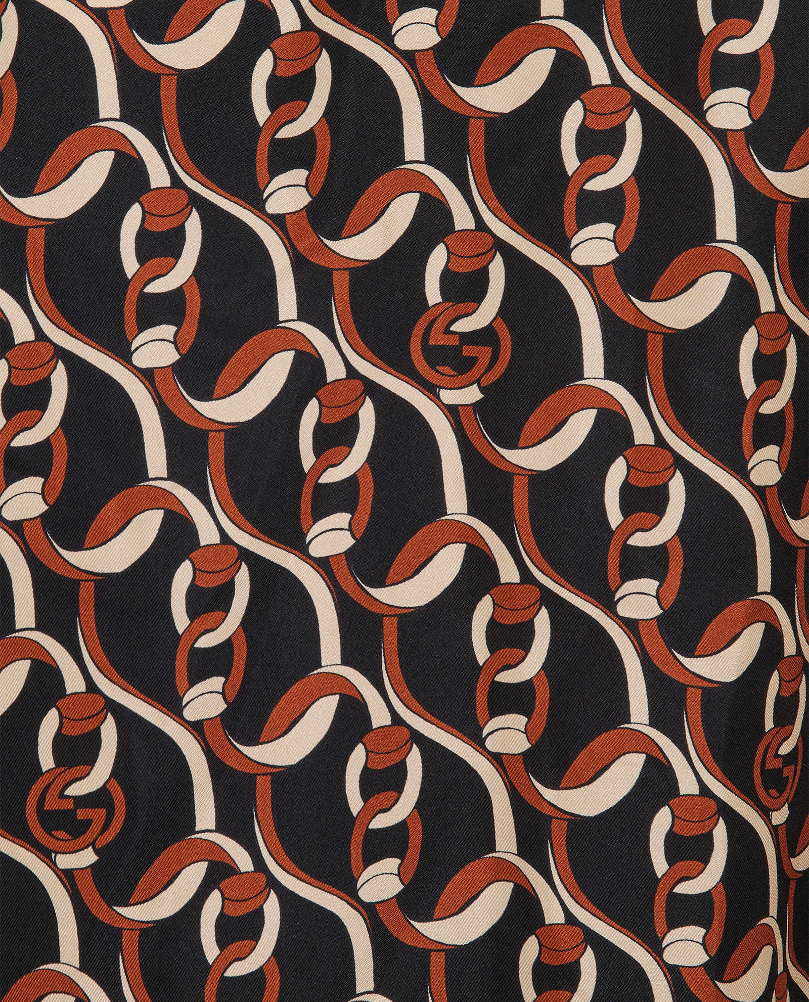 Gucci Interlocking G Chain Shirt, &pound;295, Clothing, Black/Brown, Silk, Other view