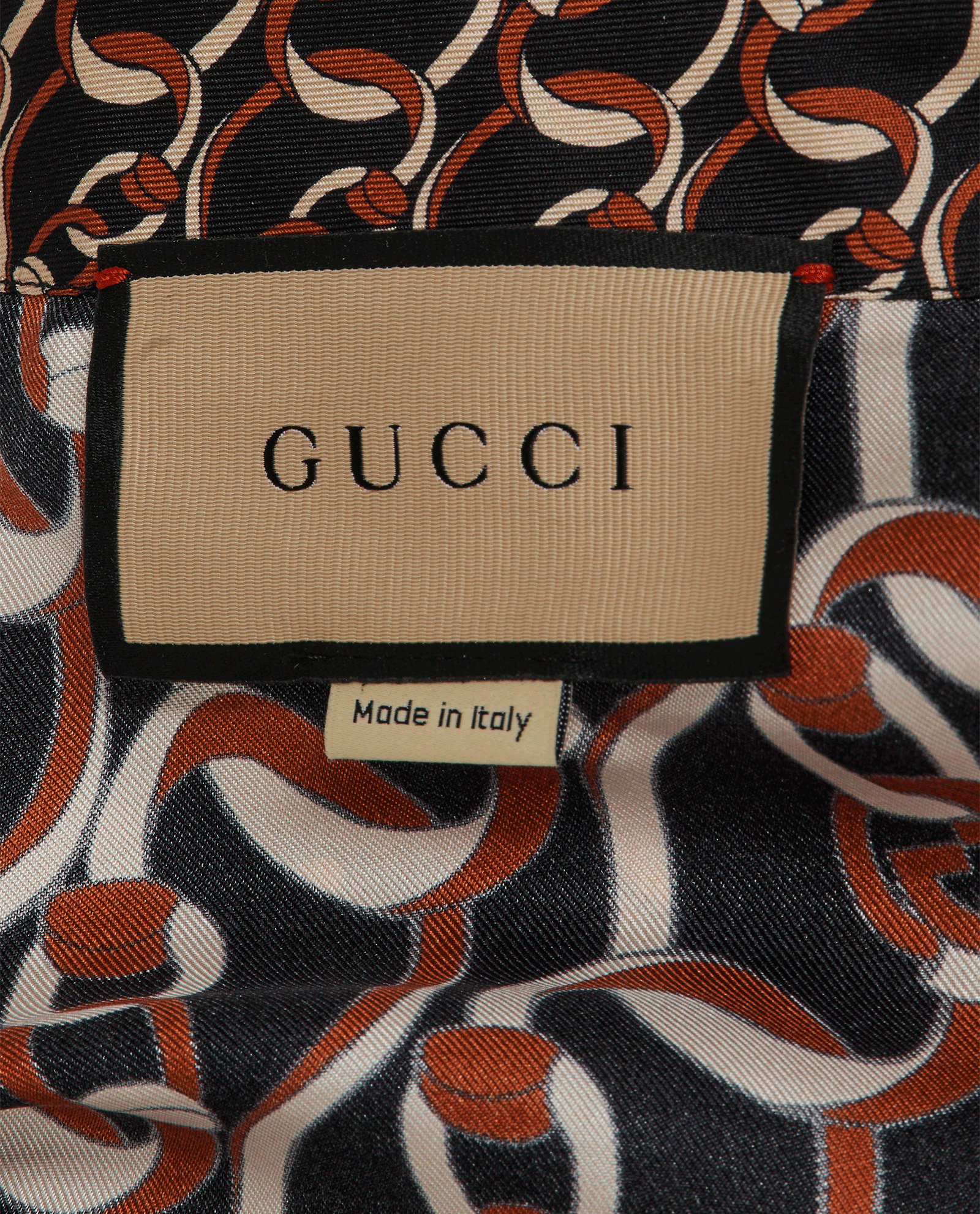 Gucci Interlocking G Chain Shirt, &pound;295, Clothing, Black/Brown, Silk, Other view