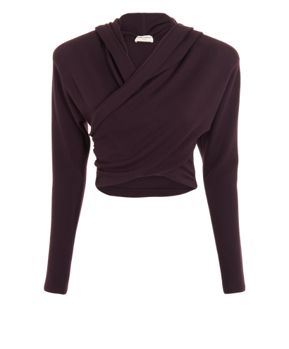 Saint Laurent Cross Over Top, &pound;450, Clothing, Burgundy, Wool, Front view
