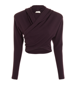 Saint Laurent Cross Over Top, Wool, Burgundy,  Sz XS, 2*