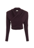 Saint Laurent Cross Over Top, &pound;450, Clothing, Burgundy, Wool, Front view