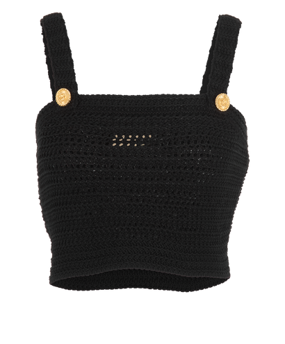 Gucci Cropped Crochet Top, &pound;150, Clothing, Black, Cotton, Front view