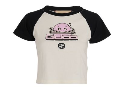 Gucci Logo T-Shirt, &pound;110, Clothing, Pink/White, Cotton, Front view