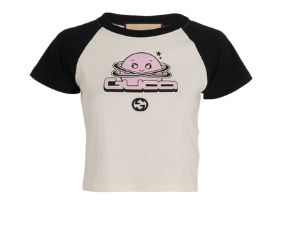 Gucci Logo T-Shirt, &pound;150, Clothing, Black/White, Cotton, Front view