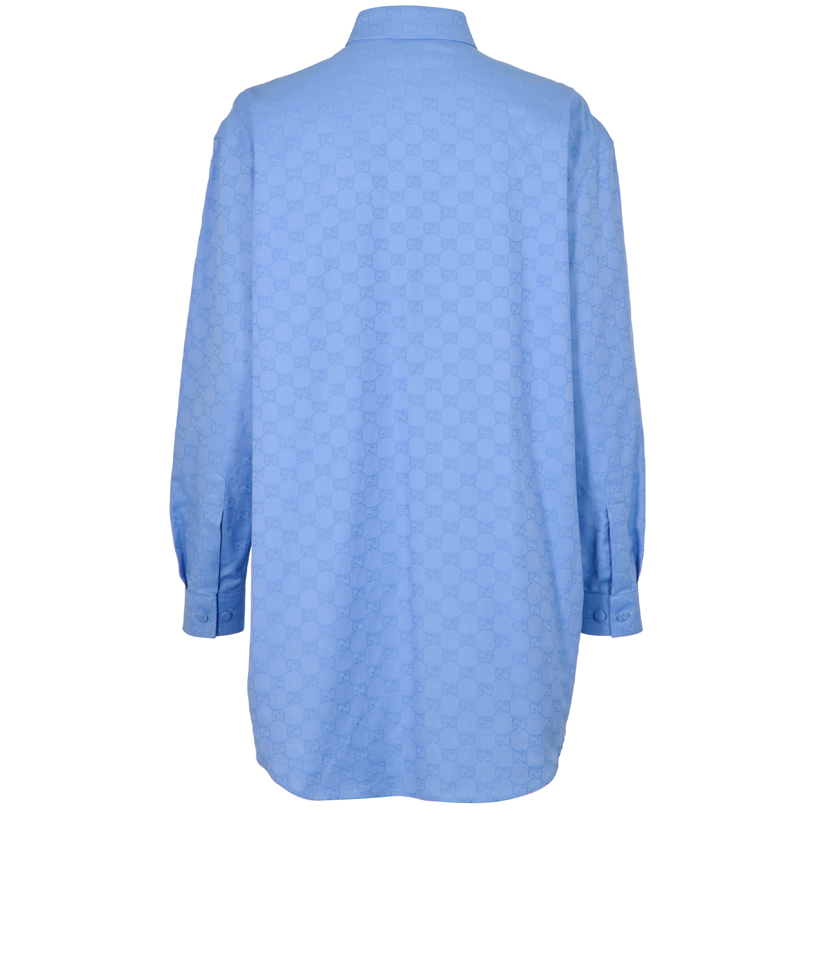 Gucci GG Supreme Oxford Shirt, &pound;350, Clothing, Blue, Cotton, Back view