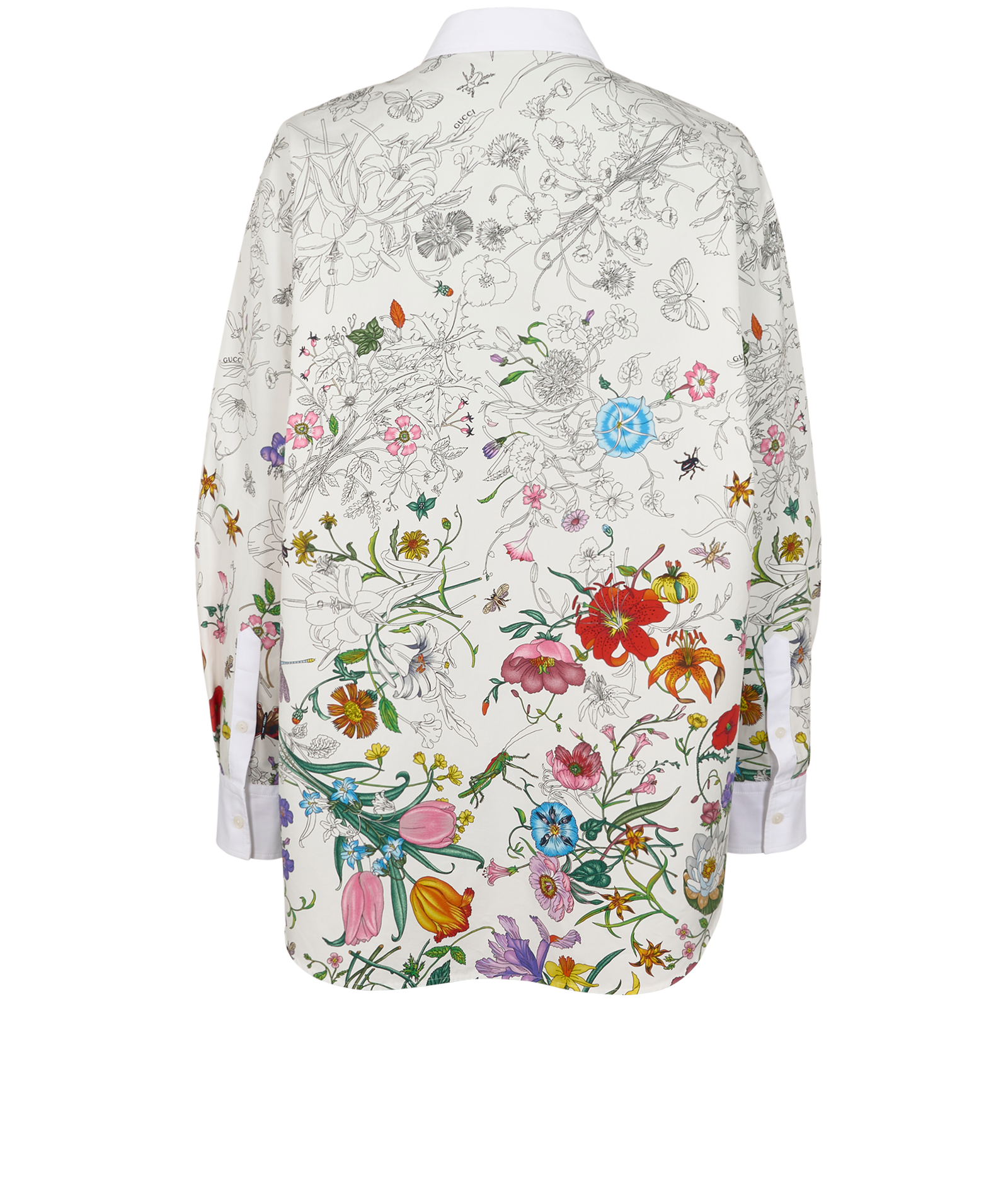 Gucci Fading Floral Shirt, &pound;350, Clothing, White, Cotton, Back view