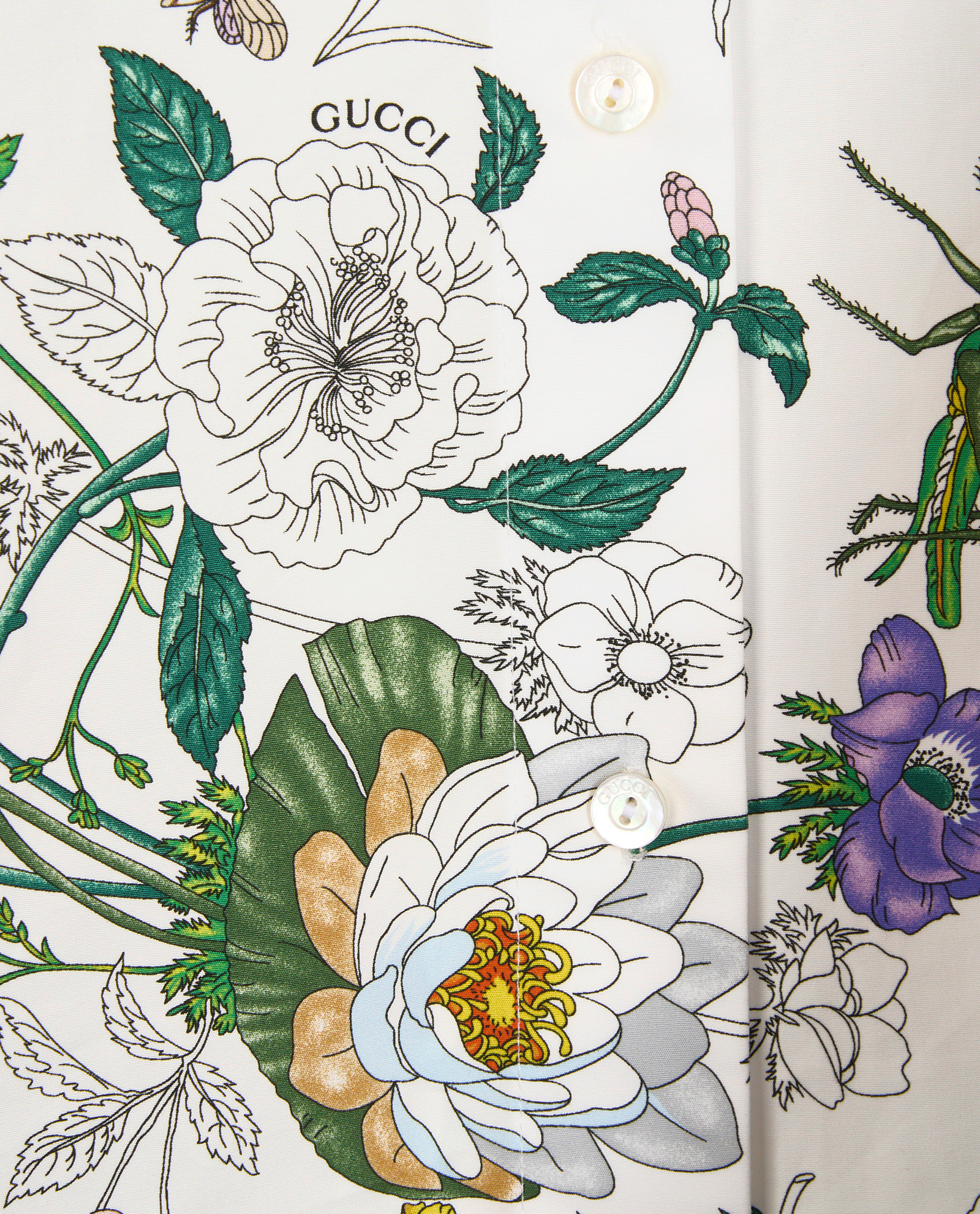 Gucci Fading Floral Shirt, &pound;350, Clothing, White, Cotton, Other view