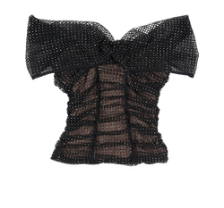 Self-Portrait Off The Shoulder Top, Polyester, Black, UK6, 2*