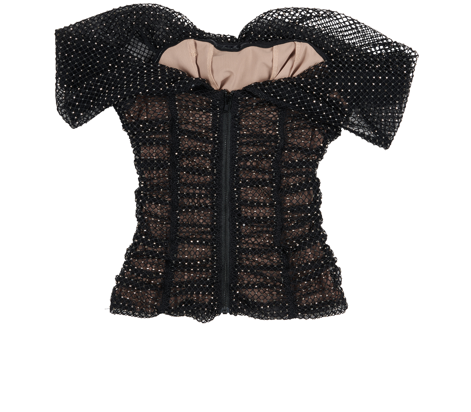 Self-Portrait Off The Shoulder Top, &pound;150, Clothing, Black, Polyester, Back view
