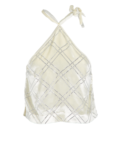Miu Miu Embellished Halter-Neck Crop Top, £150, Clothing, Cream, Viscose, Front view