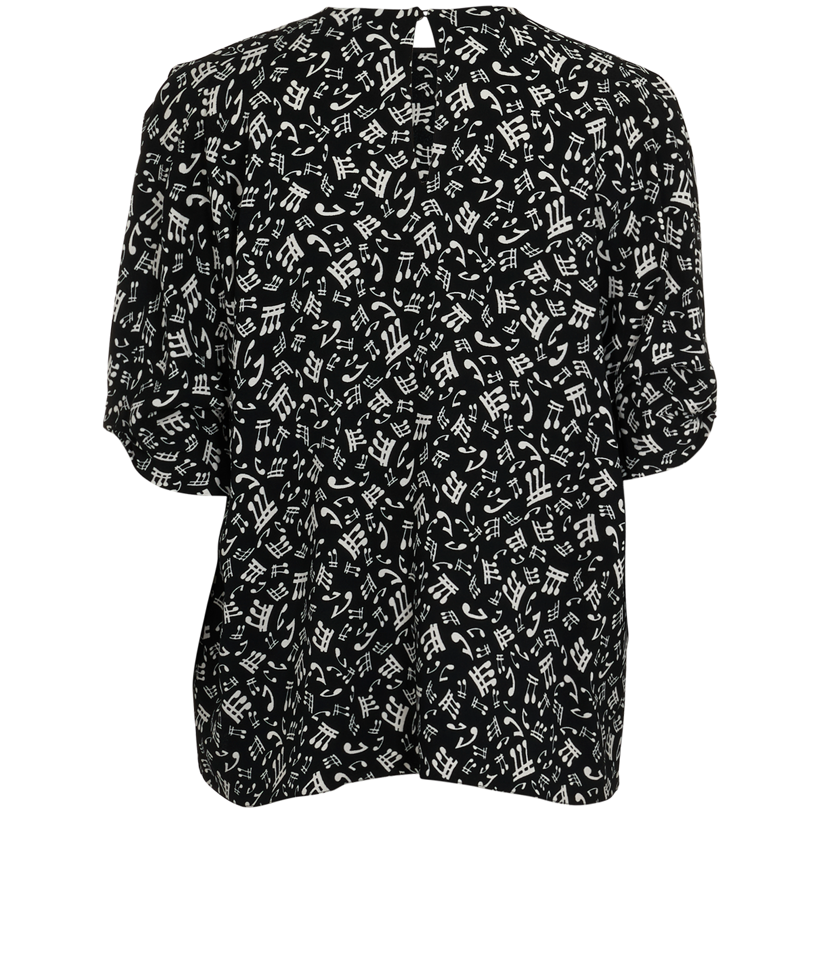 Miu Miu Music Note Blouse, &pound;190, Clothing, Black, Viscose, Back view