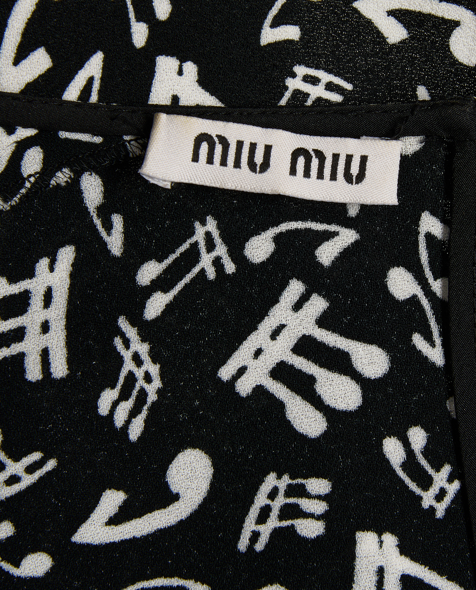 Miu Miu Music Note Blouse, &pound;190, Clothing, Black, Viscose, Other view