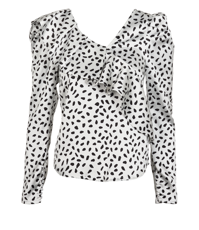 Self-Portrait Polka Dots Blouse, &pound;120, Clothing, White, Polyester, Front view