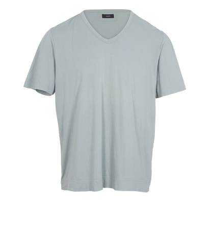 Joseph V Neck Top, &pound;95, Clothing, Green, Cotton, Front view