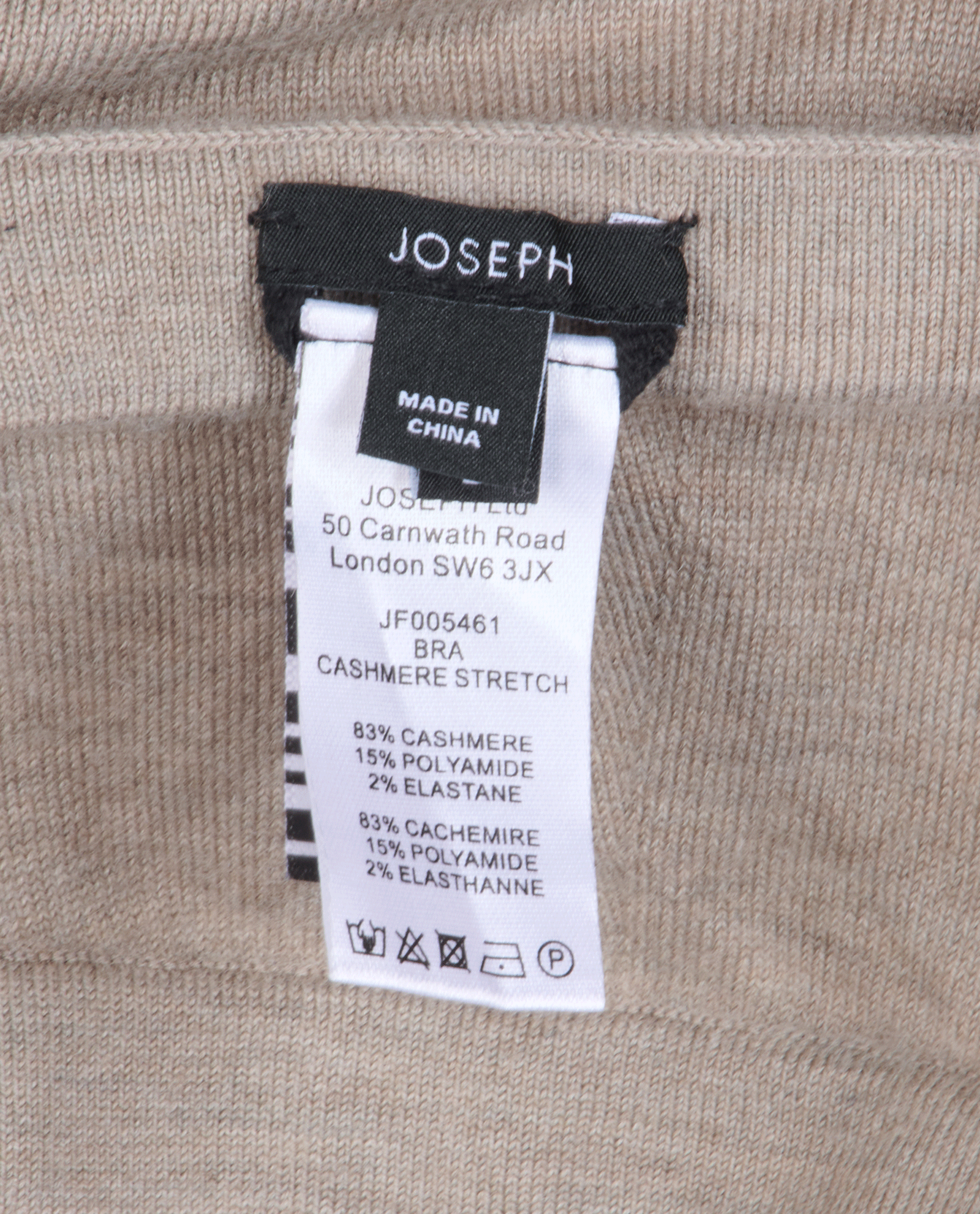 Joseph Stretched Bralette, &pound;90, Clothing, Taupe, Cashmere, Other view